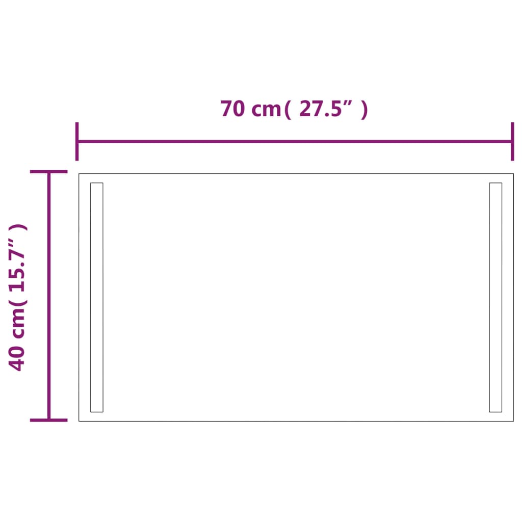 Oglindă de baie cu LED, 40x70 cm