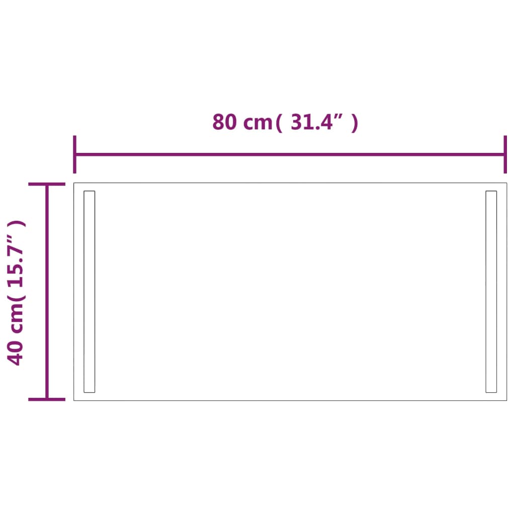 Oglindă de baie cu LED, 40x80 cm