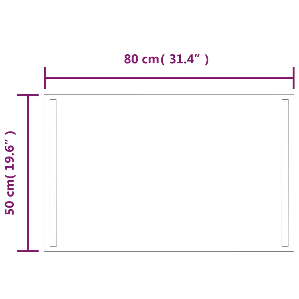 Oglindă de baie cu LED, 50x80 cm