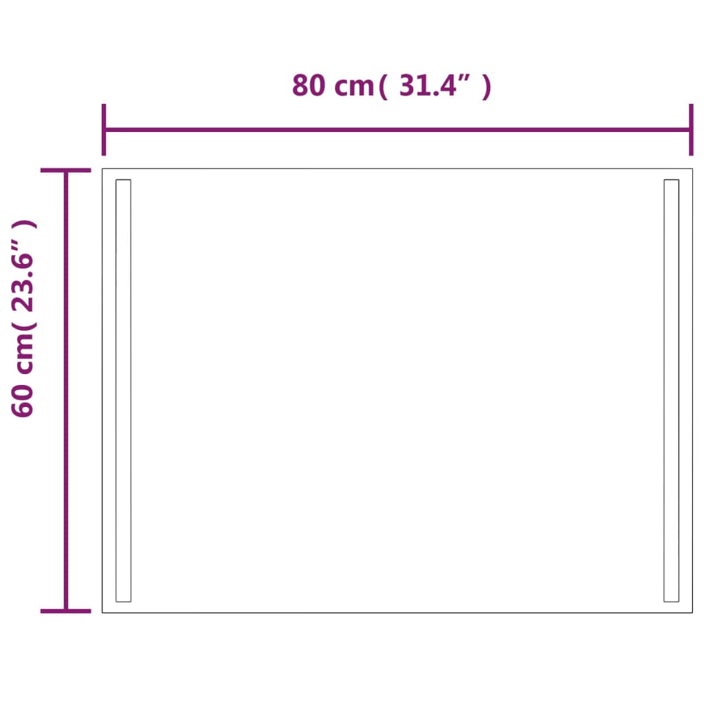 Oglindă de baie cu LED, 60x80 cm