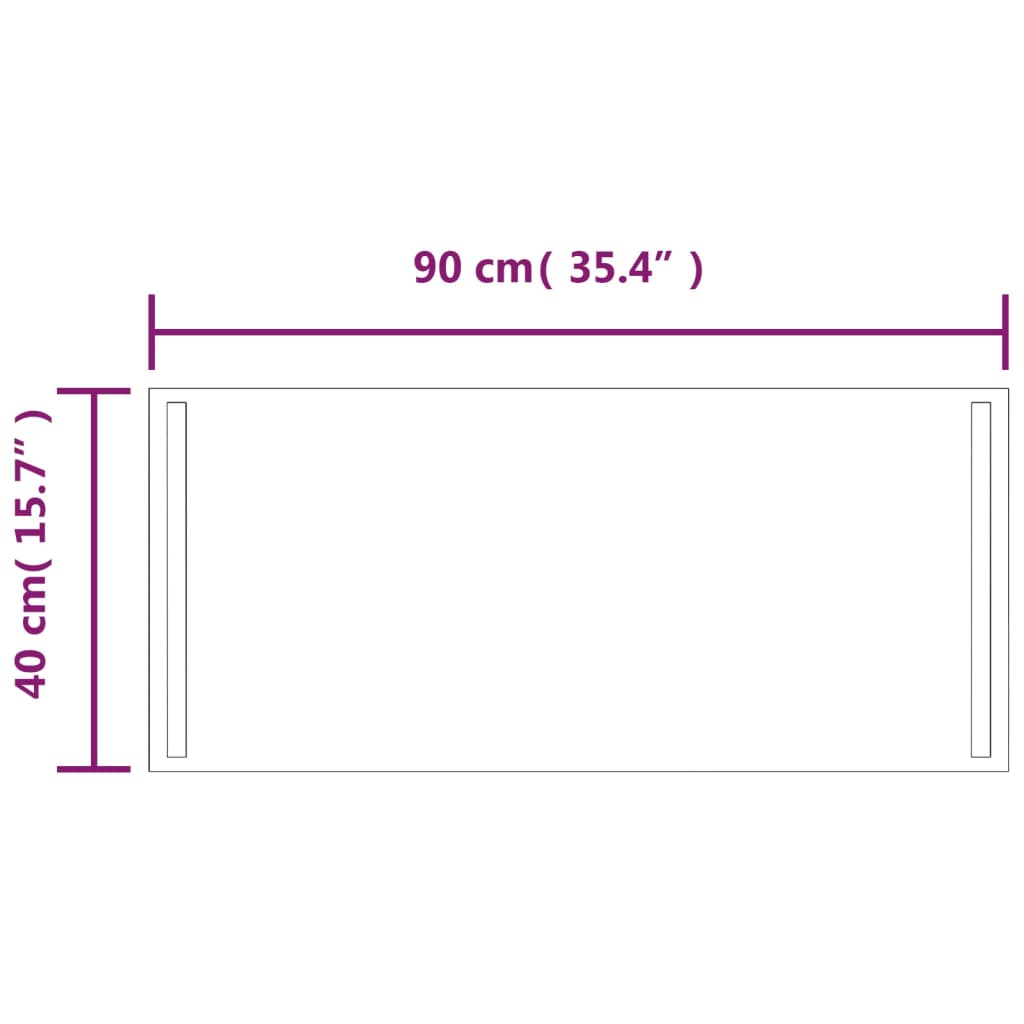 Oglindă de baie cu LED, 40x90 cm