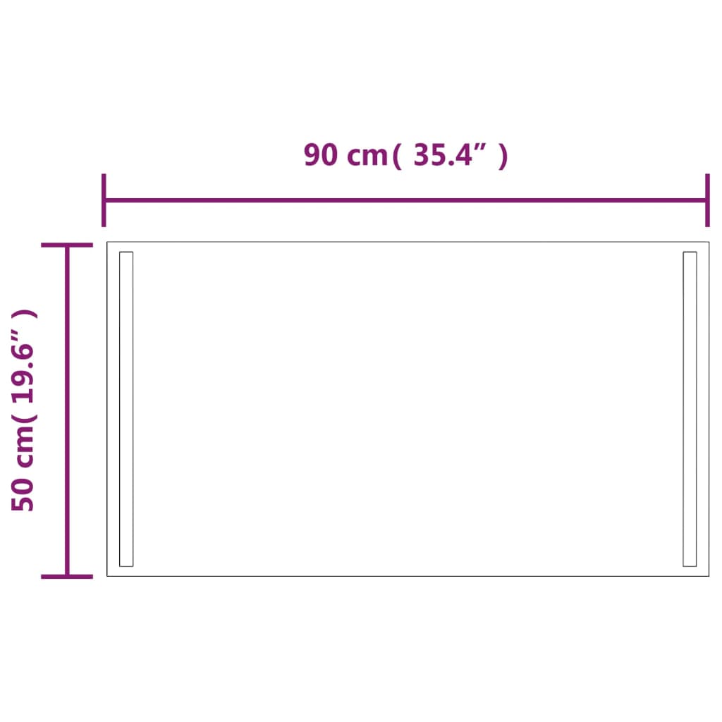 Oglinda de baie cu LED, 50x90 cm