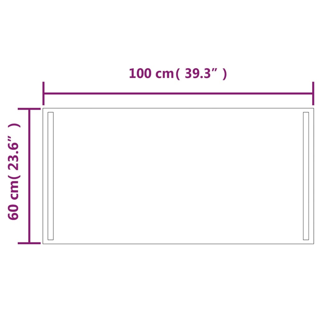 Oglindă de baie cu LED, 60x100 cm