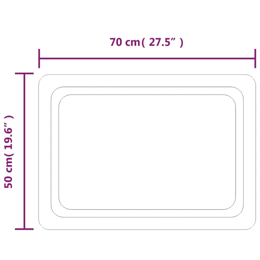 Oglinda de baie cu LED, 50x70 cm