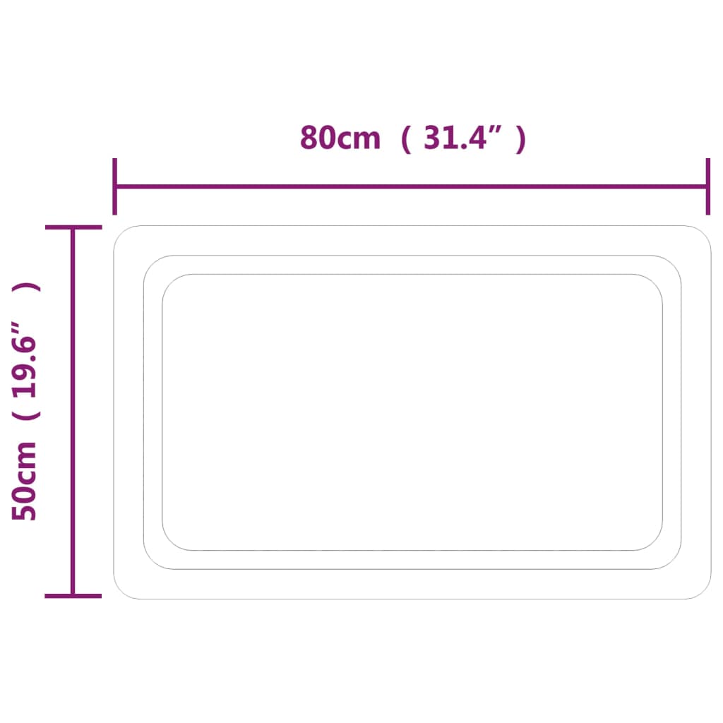 Oglindă de baie cu LED, 50x80 cm