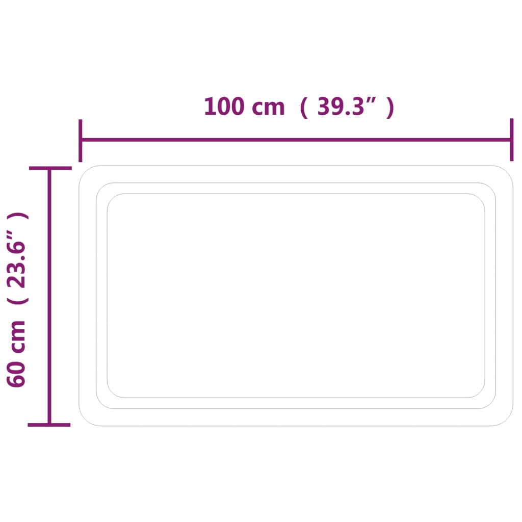 Oglindă de baie cu LED, 60x100 cm