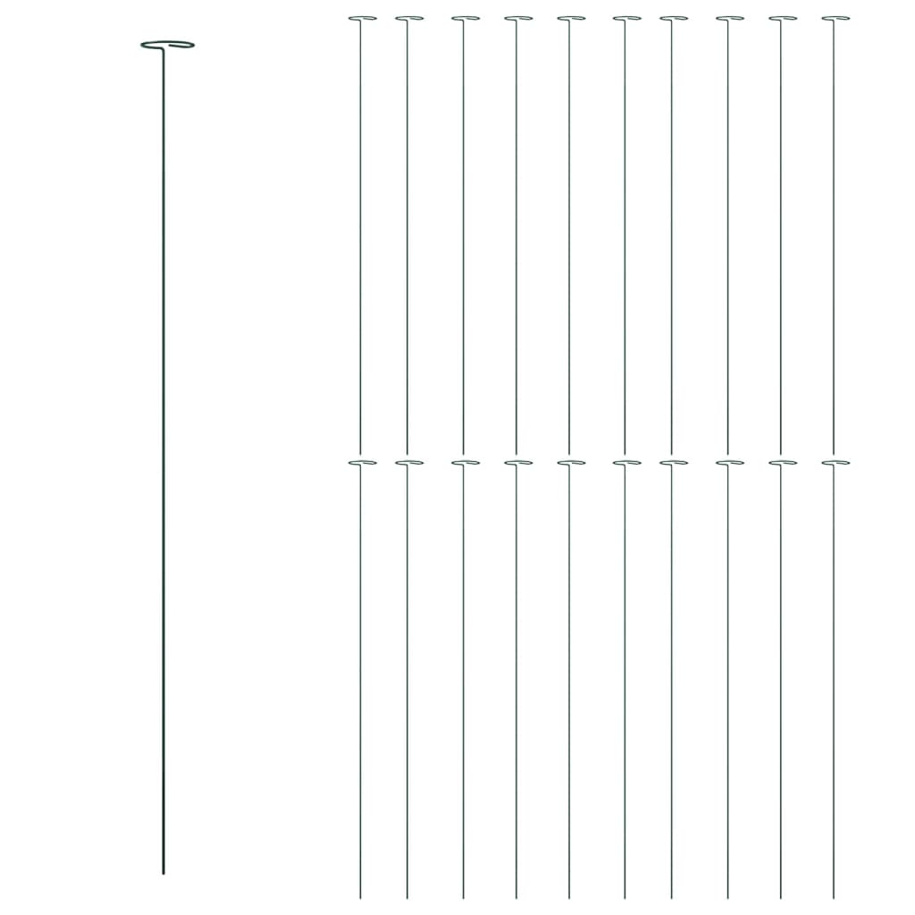 Țăruși plante de grădină, 20 buc., verde închis, 91 cm, oțel