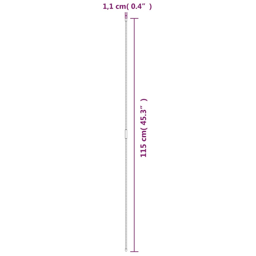 Țăruși pentru plante de grădină, 30 buc., verde, 115 cm, oțel