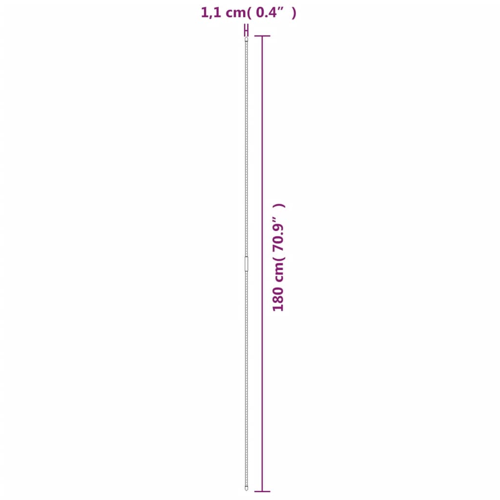 Țăruși pentru plante de grădină, 30 buc., verde, 180 cm, oțel