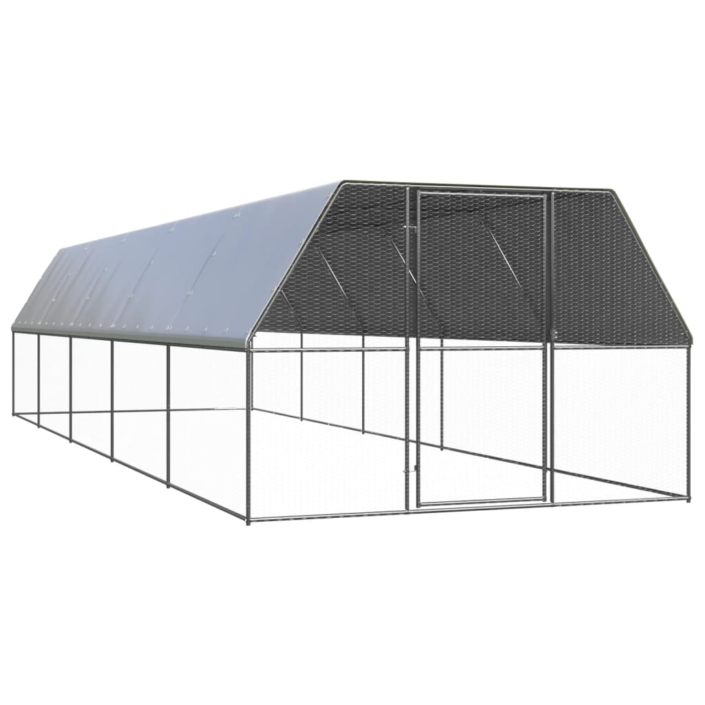 Coteț de păsări pentru exterior, 3x10x2 m, oțel galvanizat