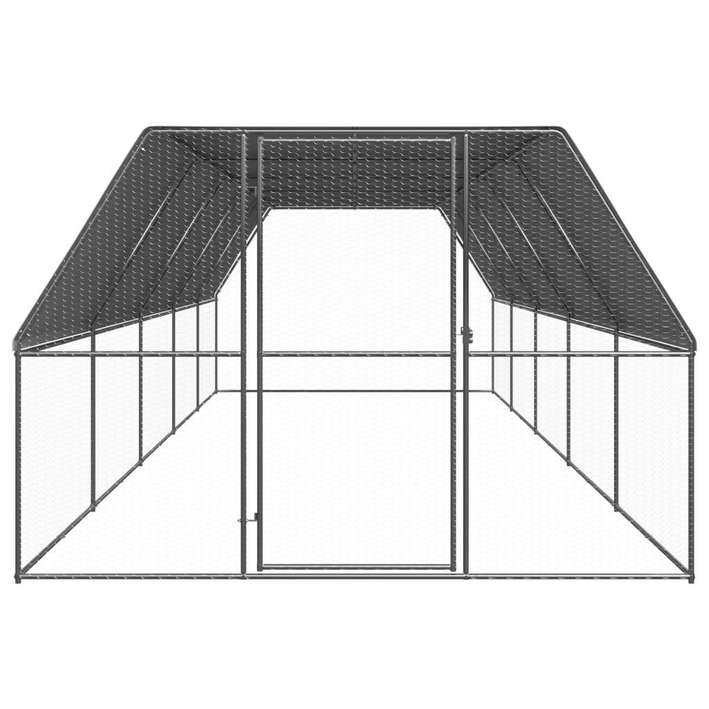 Coteț de păsări pentru exterior, 3x10x2 m, oțel galvanizat