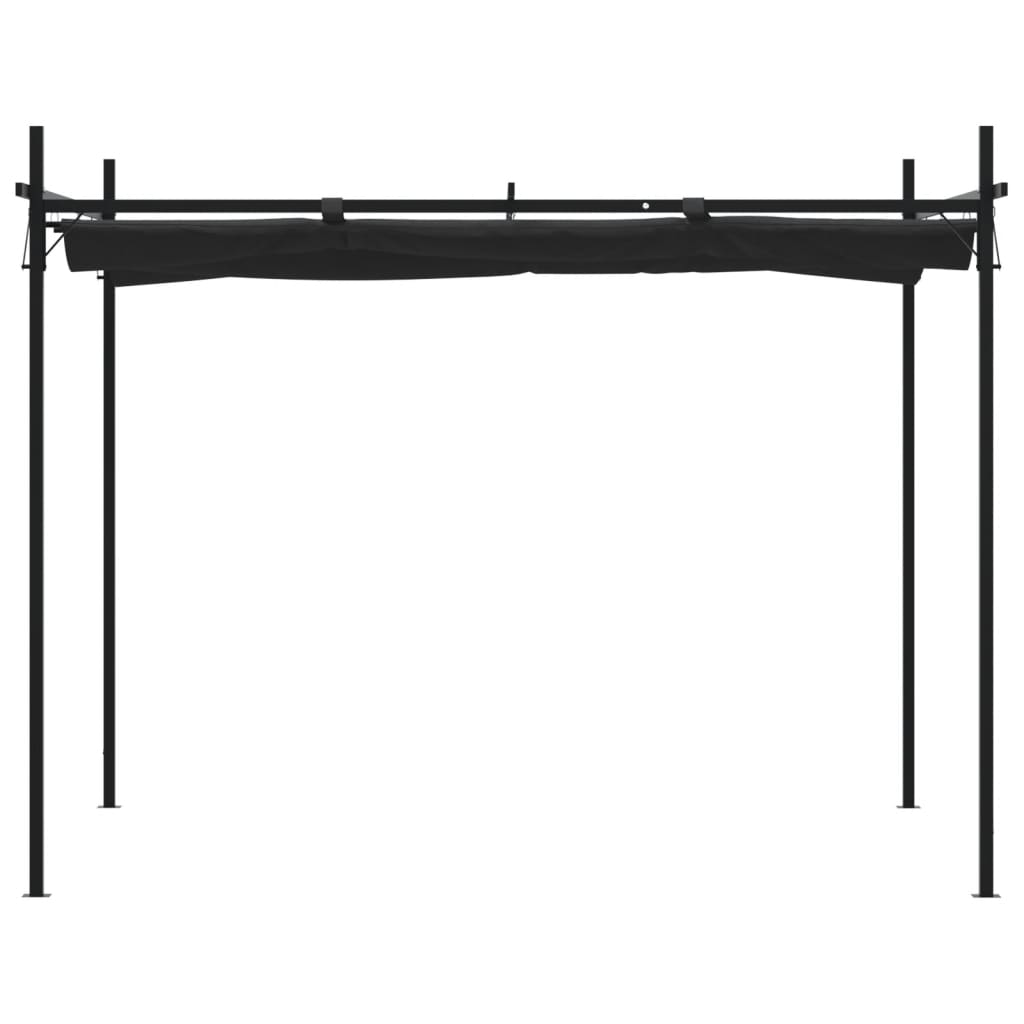 Pergola cu acoperiș retractabil, antracit, 295x292x230 cm