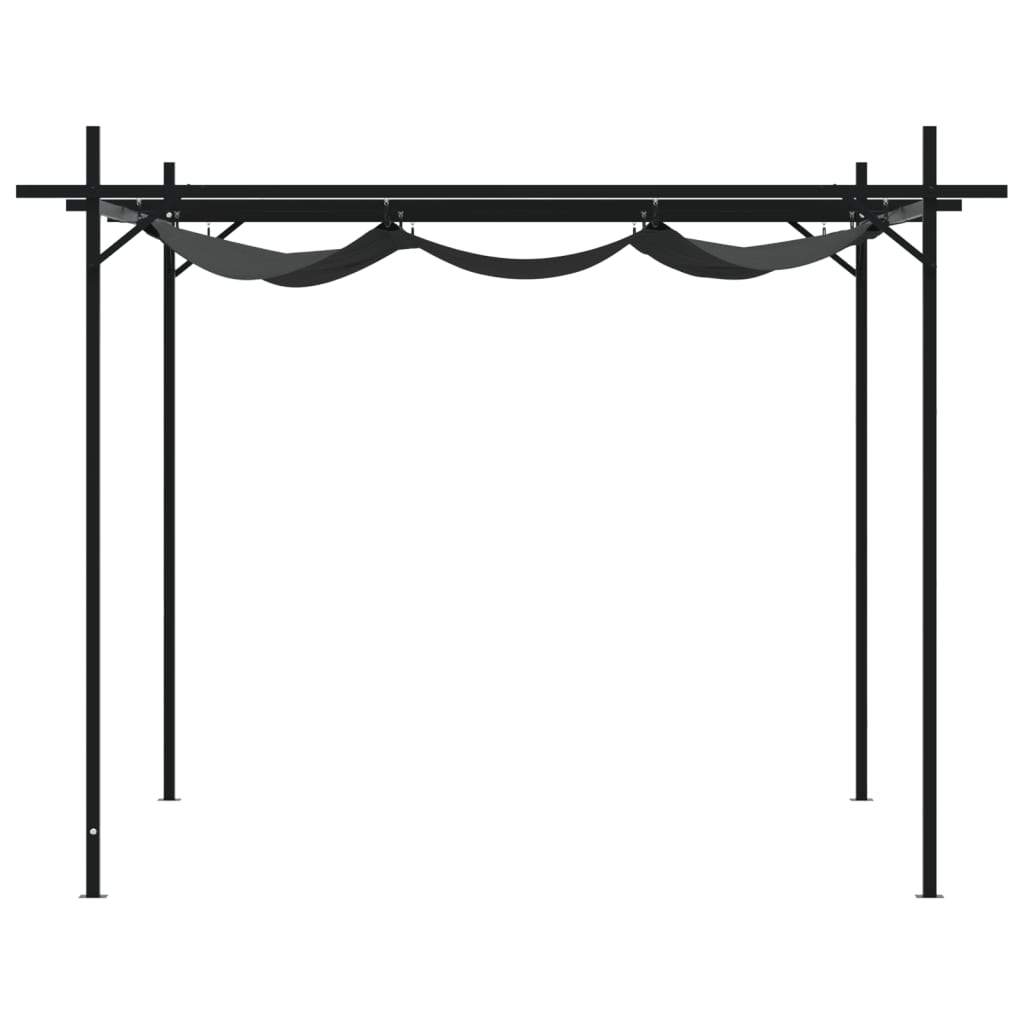 Pergola cu acoperiș retractabil, antracit, 295x292x230 cm