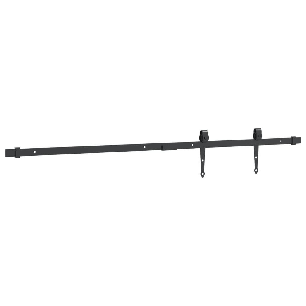 Set glisare ușă mini pentru dulap, negru, oțel carbon, 122 cm