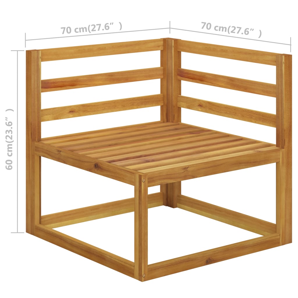 Set canapele, 2 piese, cu perne gri închis, lemn masiv acacia