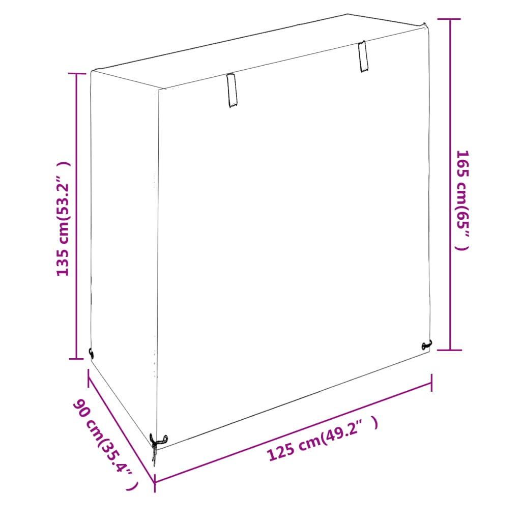 Husă bancă de balansoar 8 ocheți 125x90x135/165 cm polietilenă