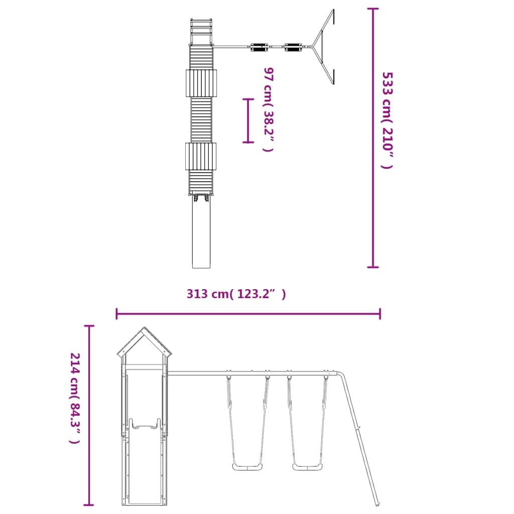 Set de joacă pentru exterior, lemn de pin impregnat