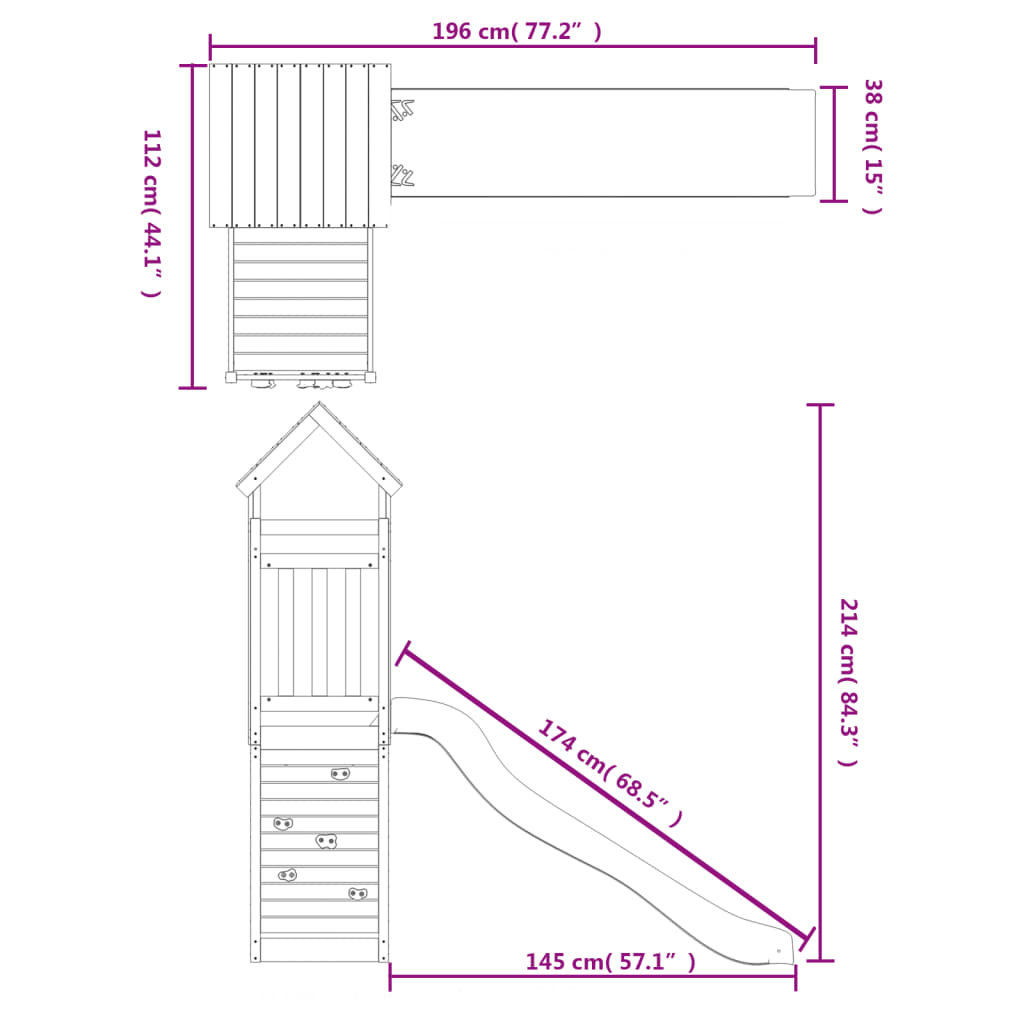 Set de joacă pentru exterior, lemn de pin impregnat