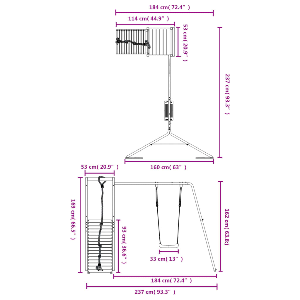 Set de joacă pentru exterior, lemn de pin impregnat