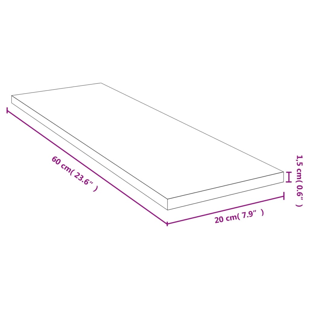 Raft de perete, 60x20x1,5 cm, bambus