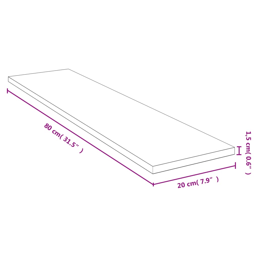 Raft de perete, 80x20x1,5 cm, bambus