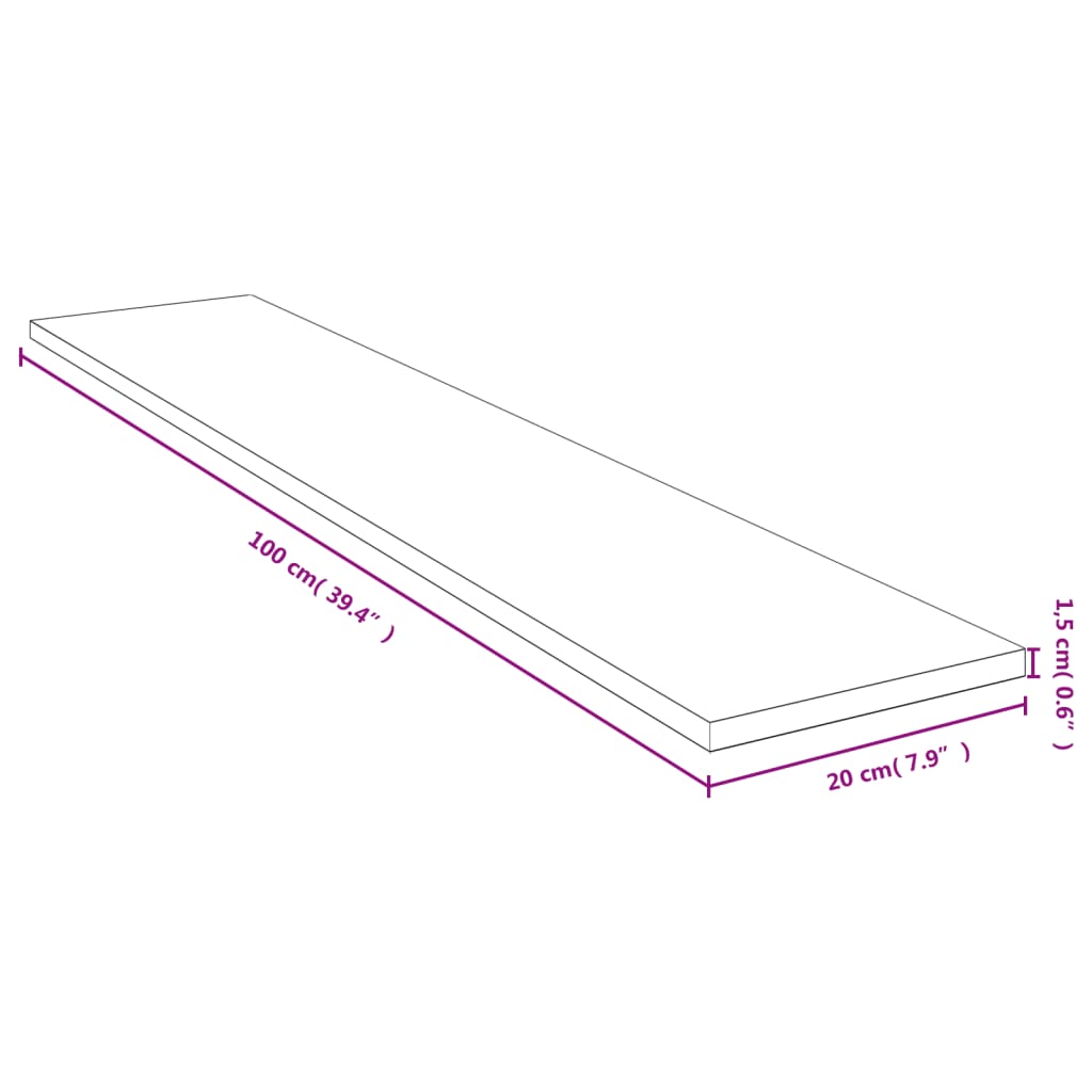 Raft de perete, 100x20x1,5 cm, bambus