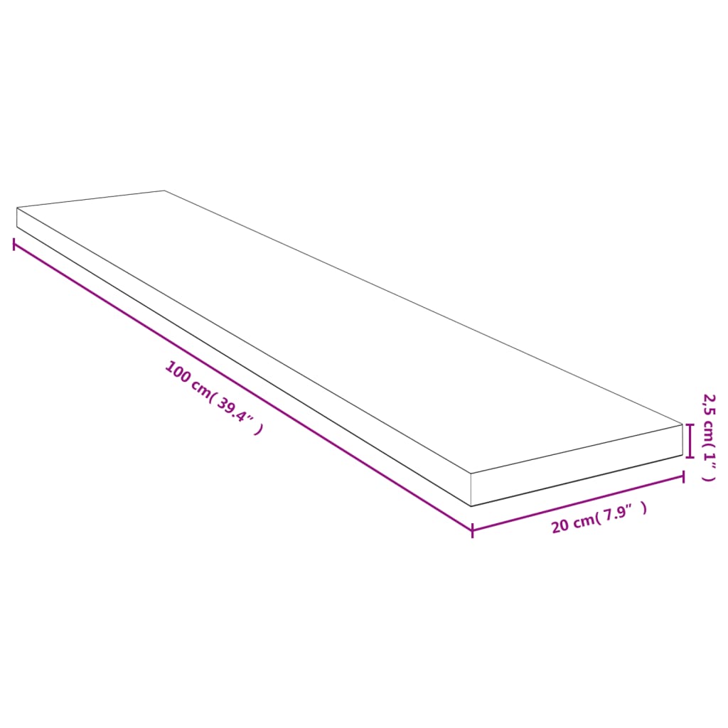 Raft de perete, 100x20x2,5 cm, bambus