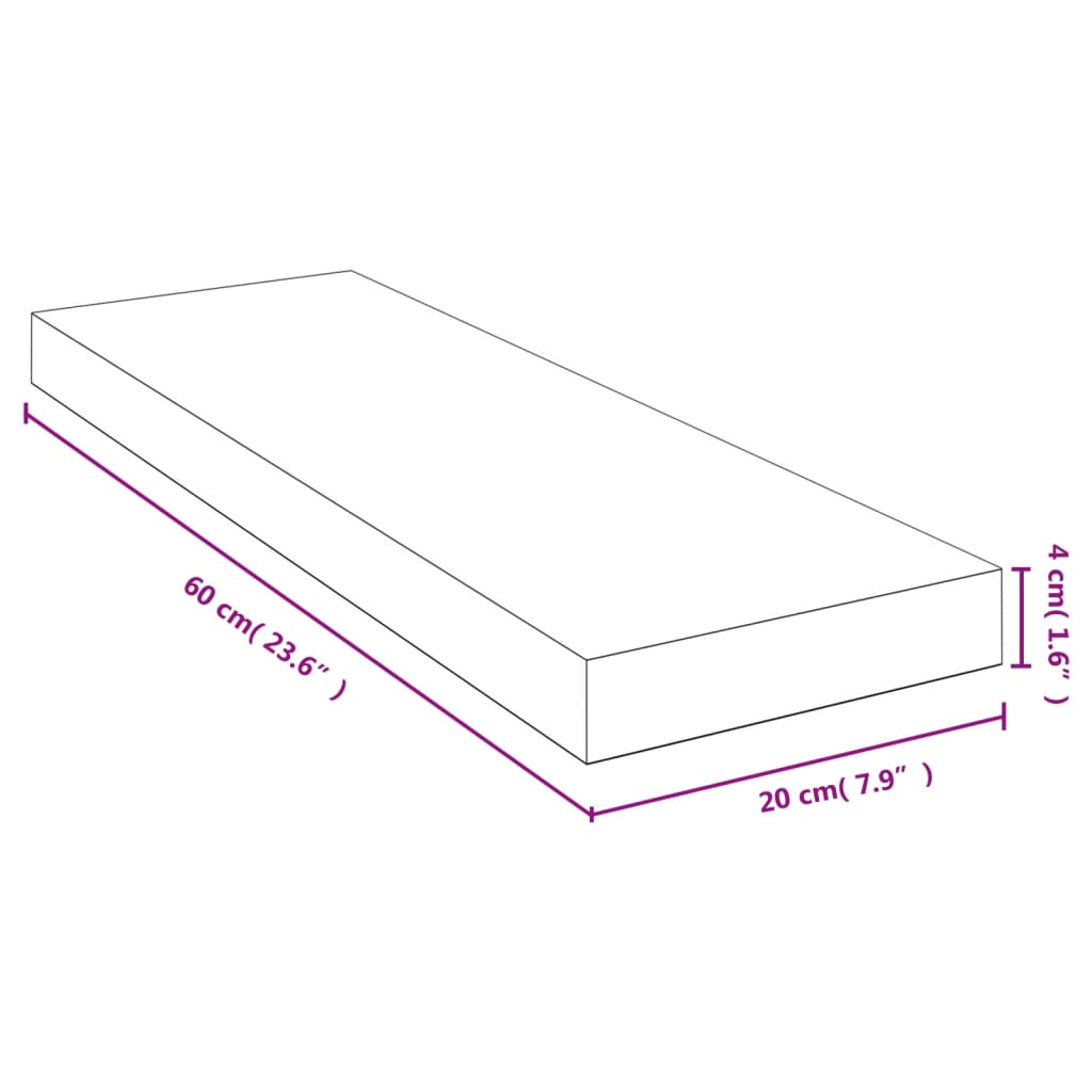 Raft de perete, 80x20x4 cm, bambus