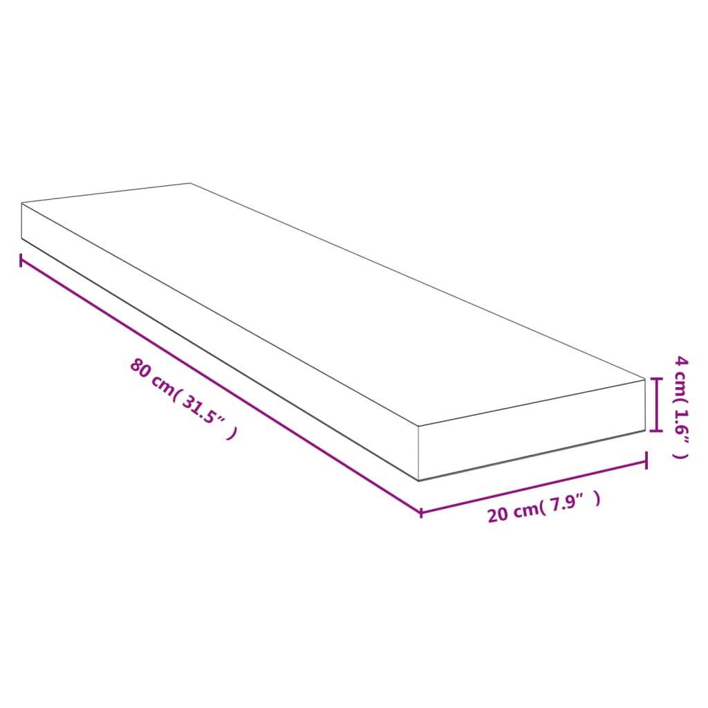 Raft de perete, 80x20x4 cm, bambus