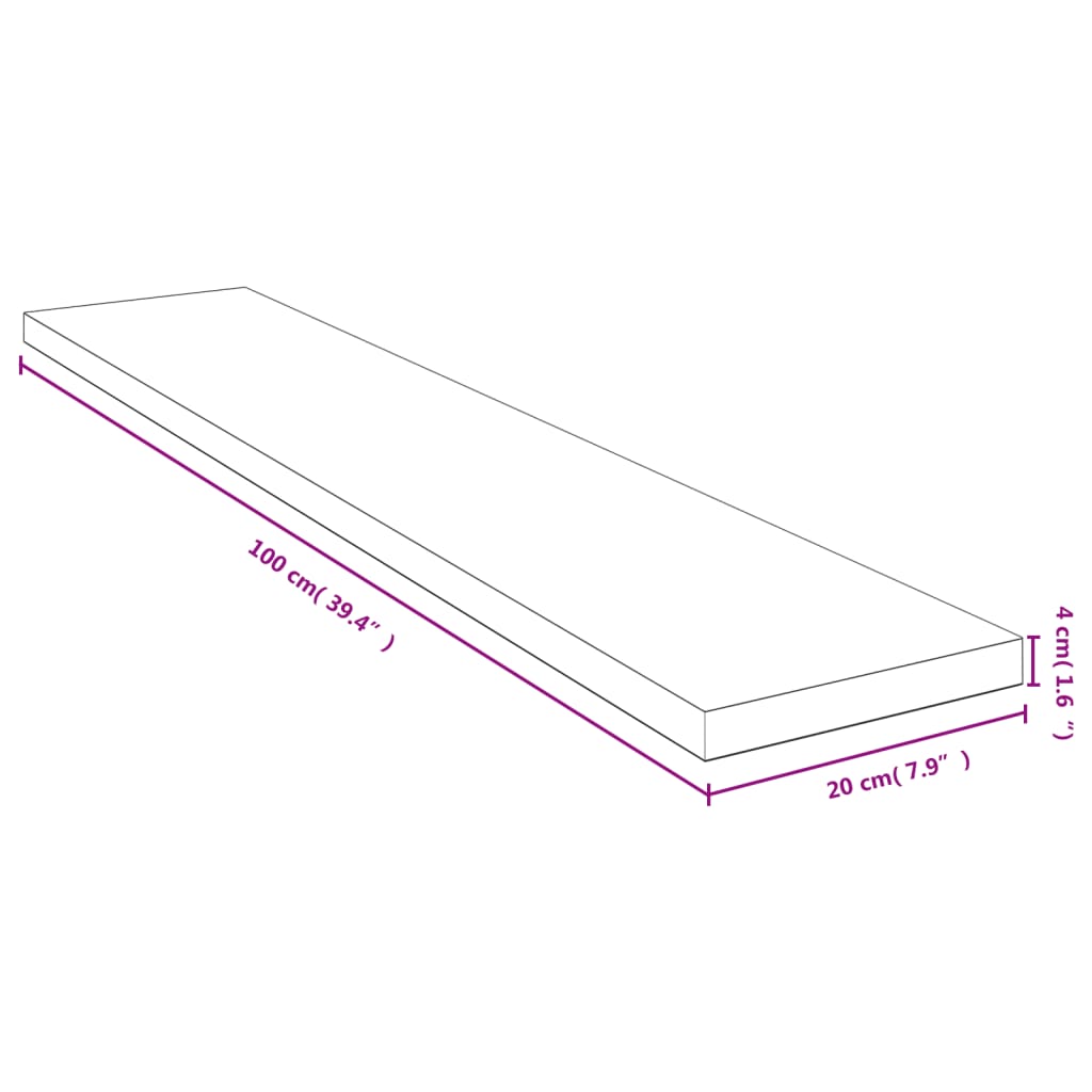 Raft de perete, 100x20x4 cm, bambus