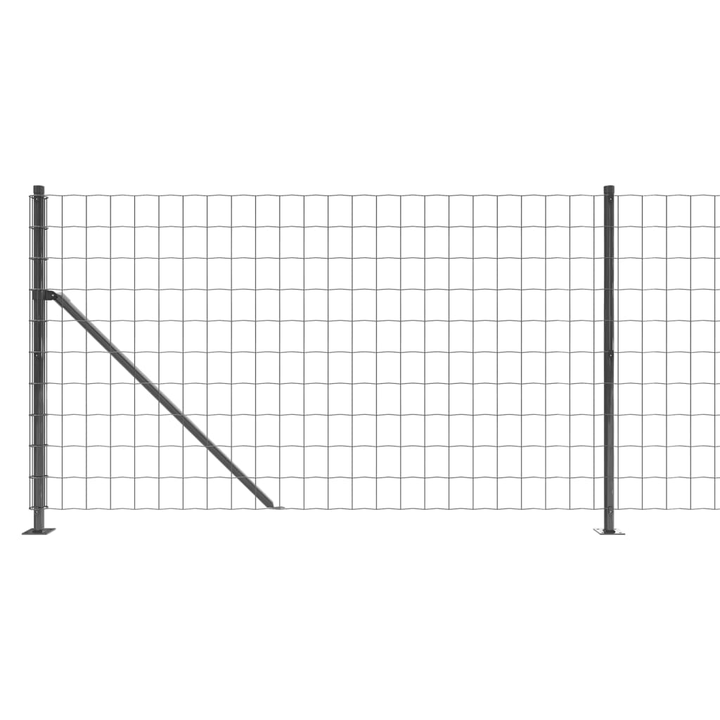 Gard plasă de sârmă cu bordură, antracit, 1x10 m