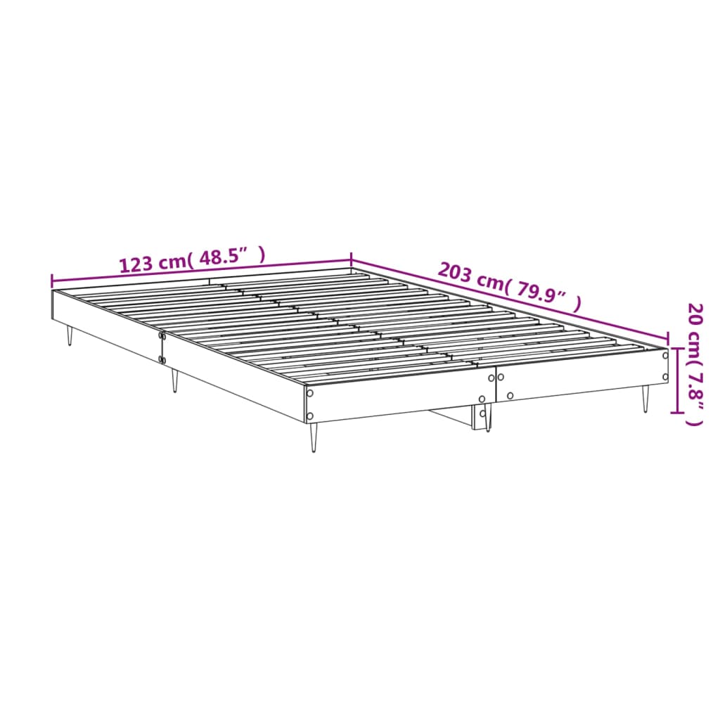 Cadru de pat, alb, 120x200 cm, lemn prelucrat