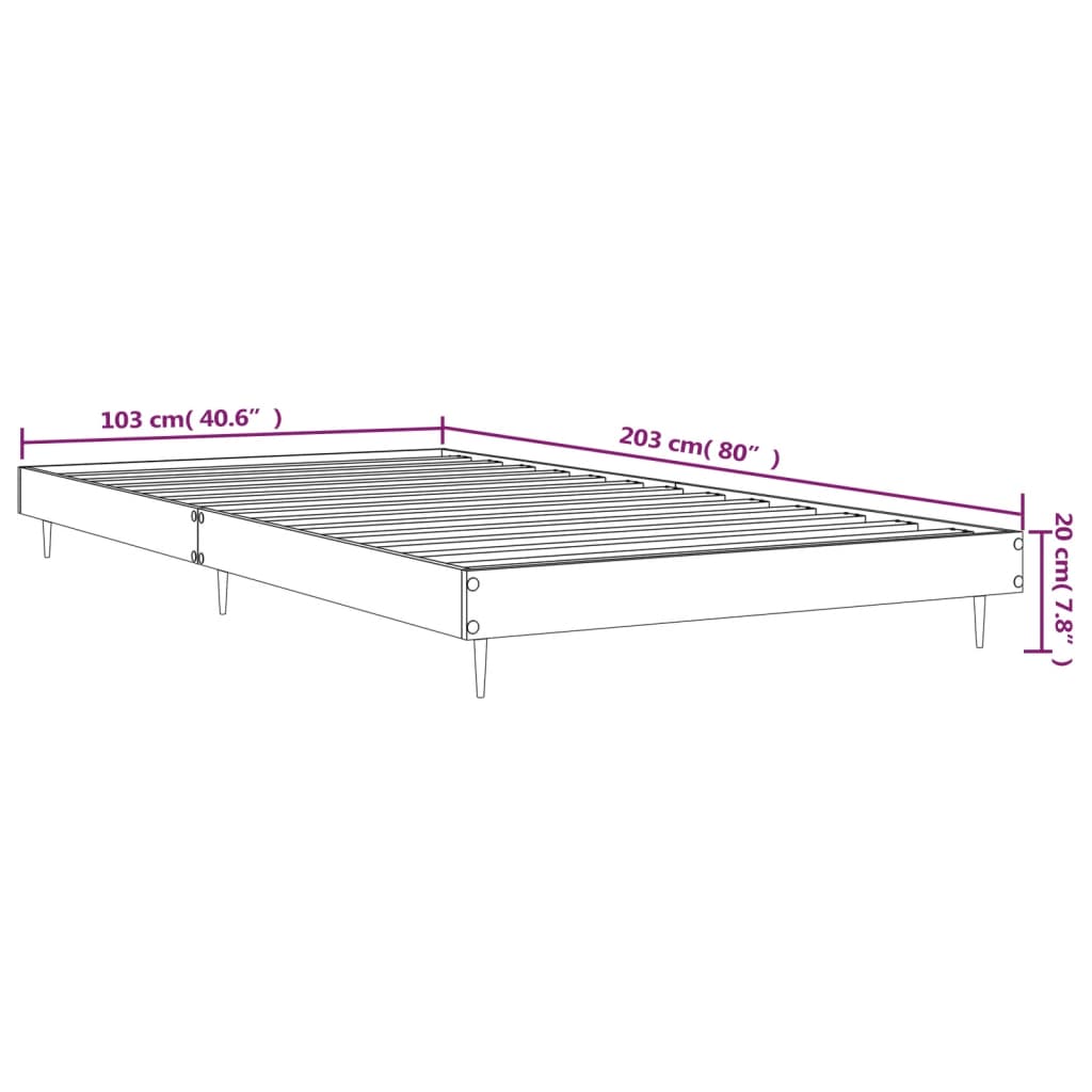 Cadru de pat, stejar maro, 100x200 cm, lemn prelucrat