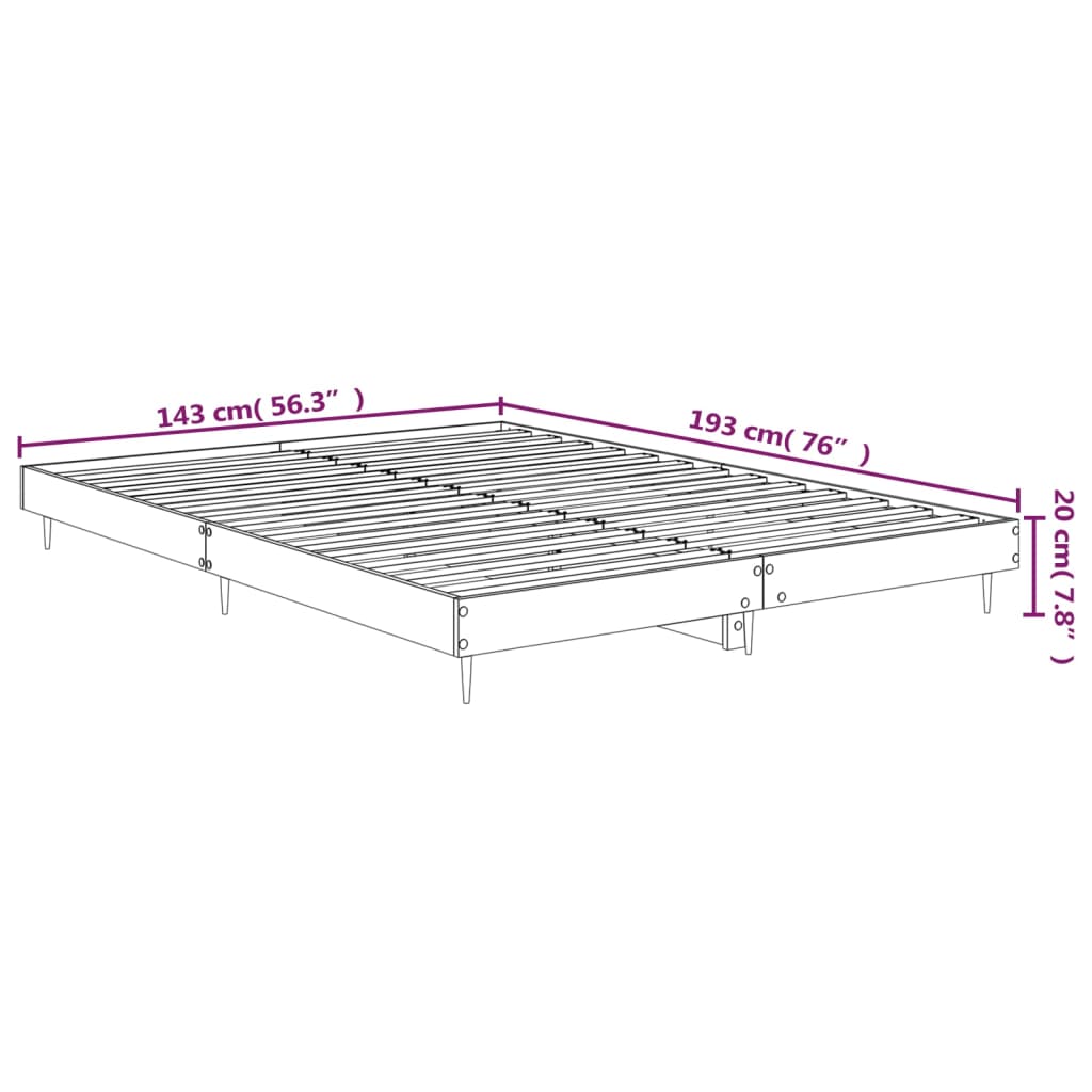 Cadru de pat, stejar sonoma, 140x190 cm, lemn prelucrat