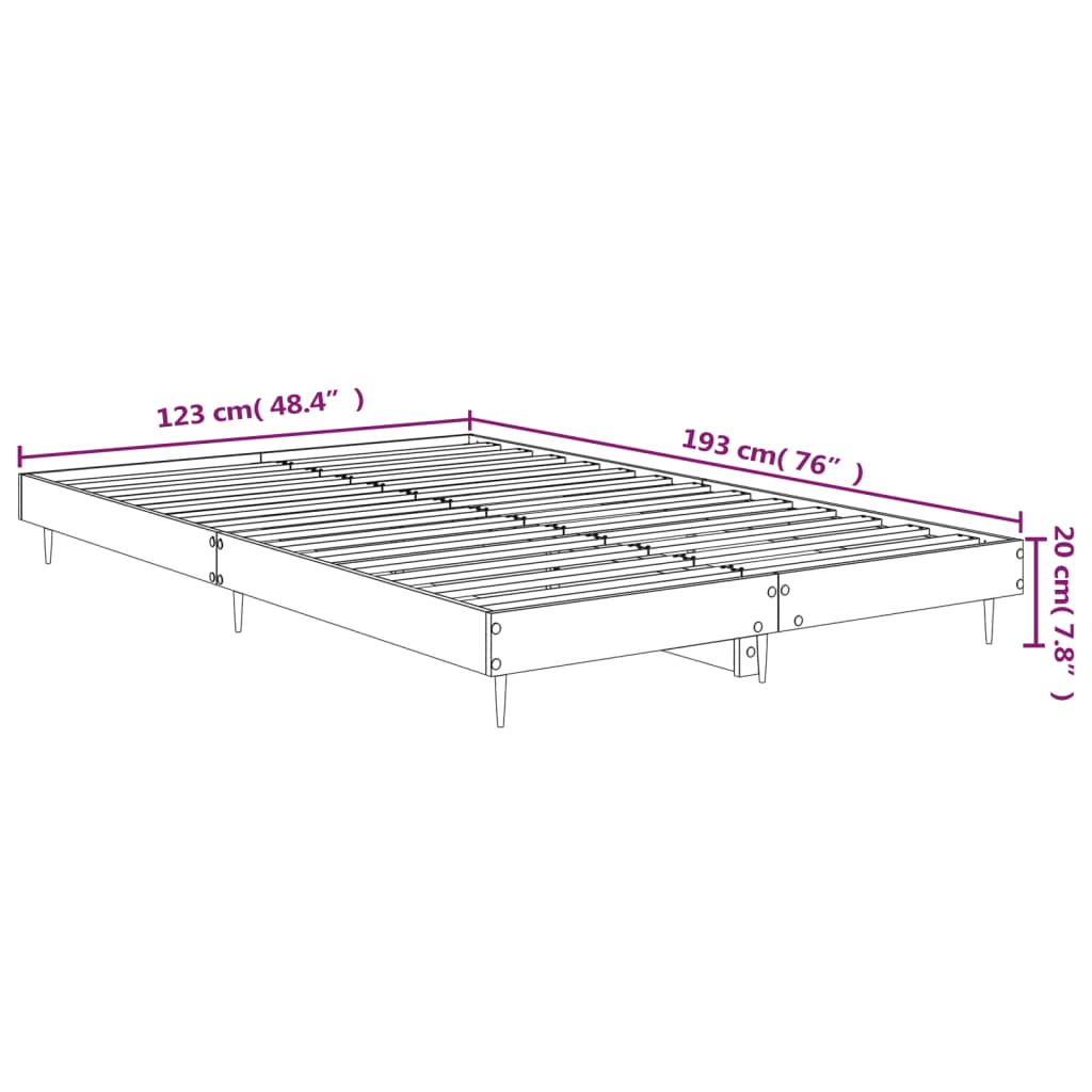 Cadru de pat, stejar sonoma, 120x190 cm, lemn prelucrat