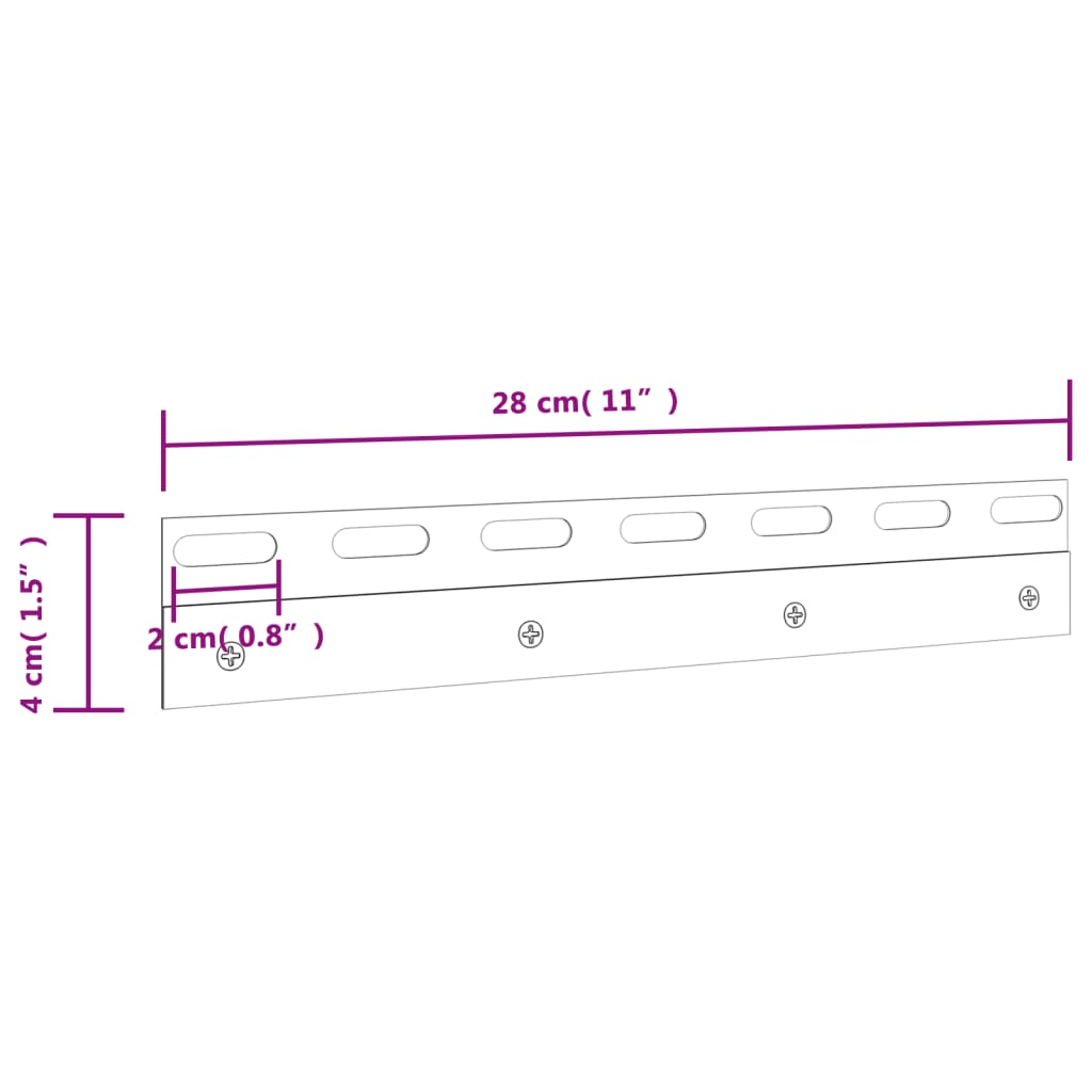 Plăci de conectare, 4 buc., argintiu, 28 cm, oțel inoxidabil