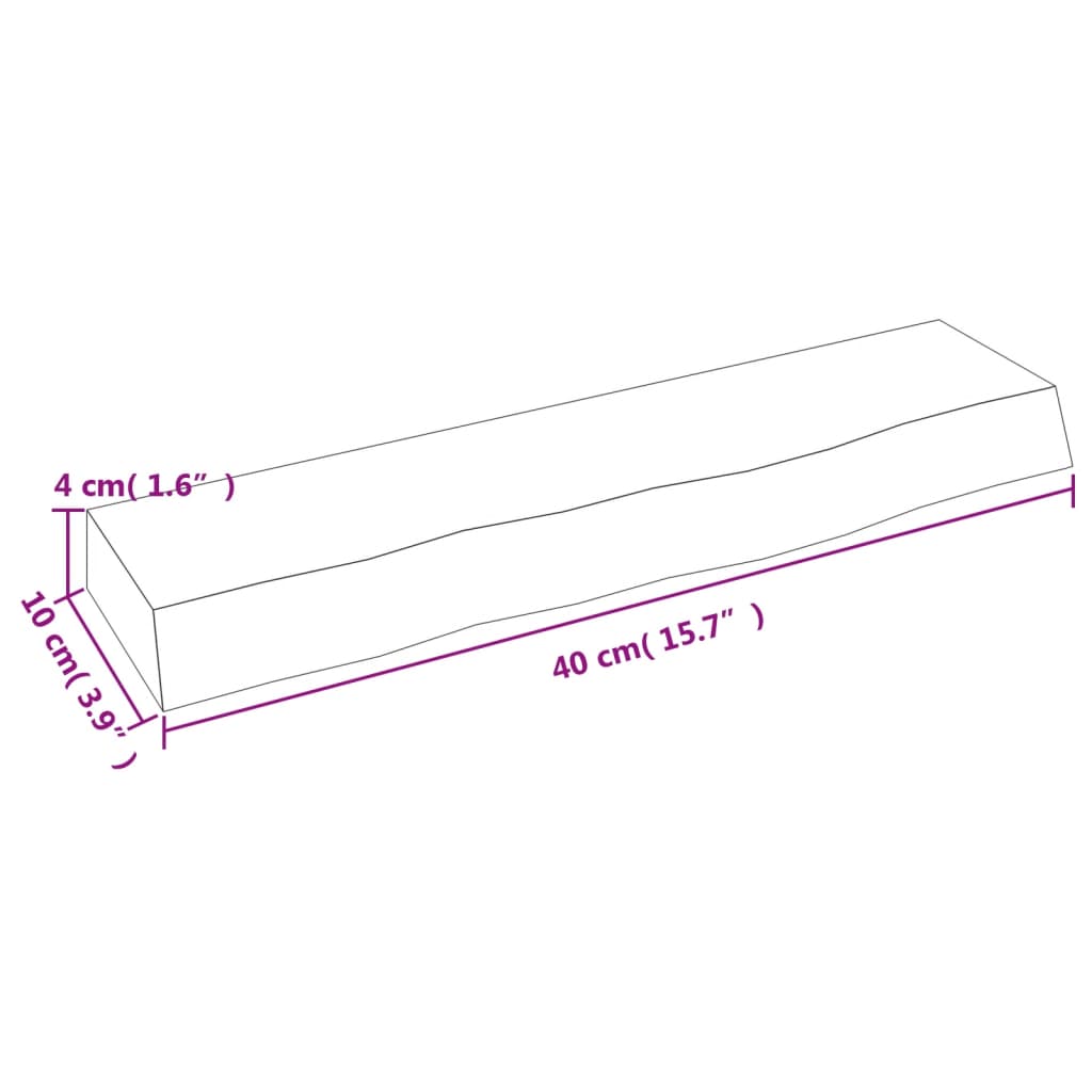 Poliță perete maro deschis 40x10x4 cm lemn masiv stejar tratat