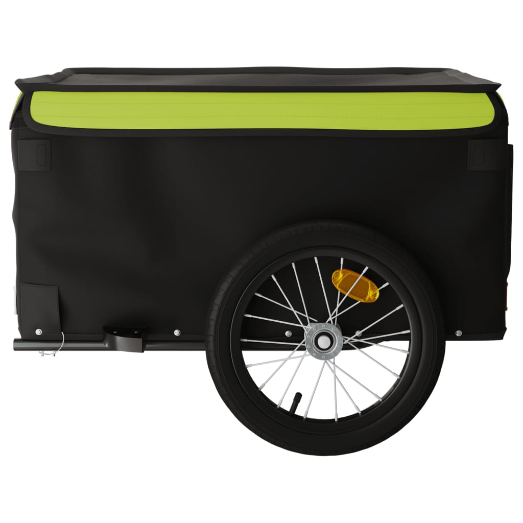 Remorcă pentru biciclete, negru și verde, 45 kg, fier