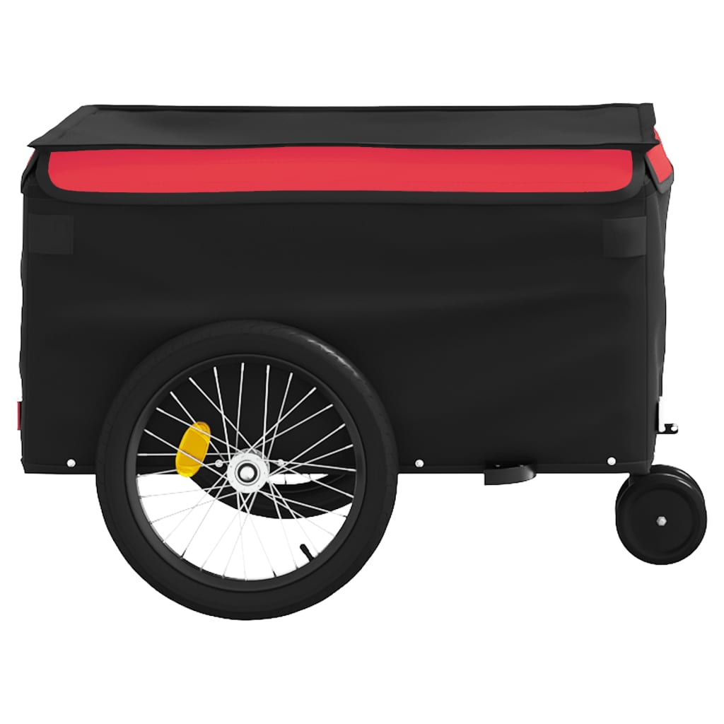 Remorcă pentru biciclete, negru și roșu, 30 kg, fier