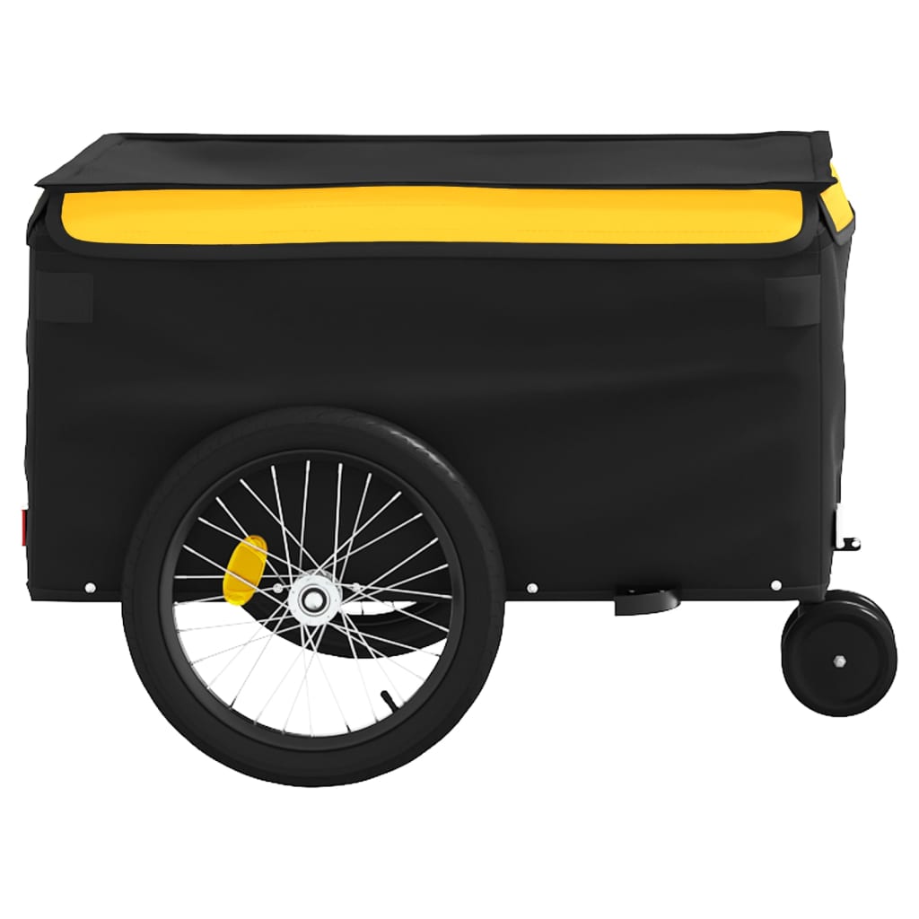 Remorcă pentru biciclete, negru și galben, 30 kg, fier