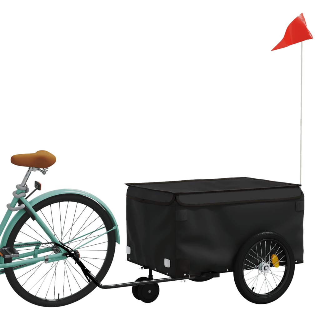 Remorcă pentru biciclete, negru, 30 kg, fier