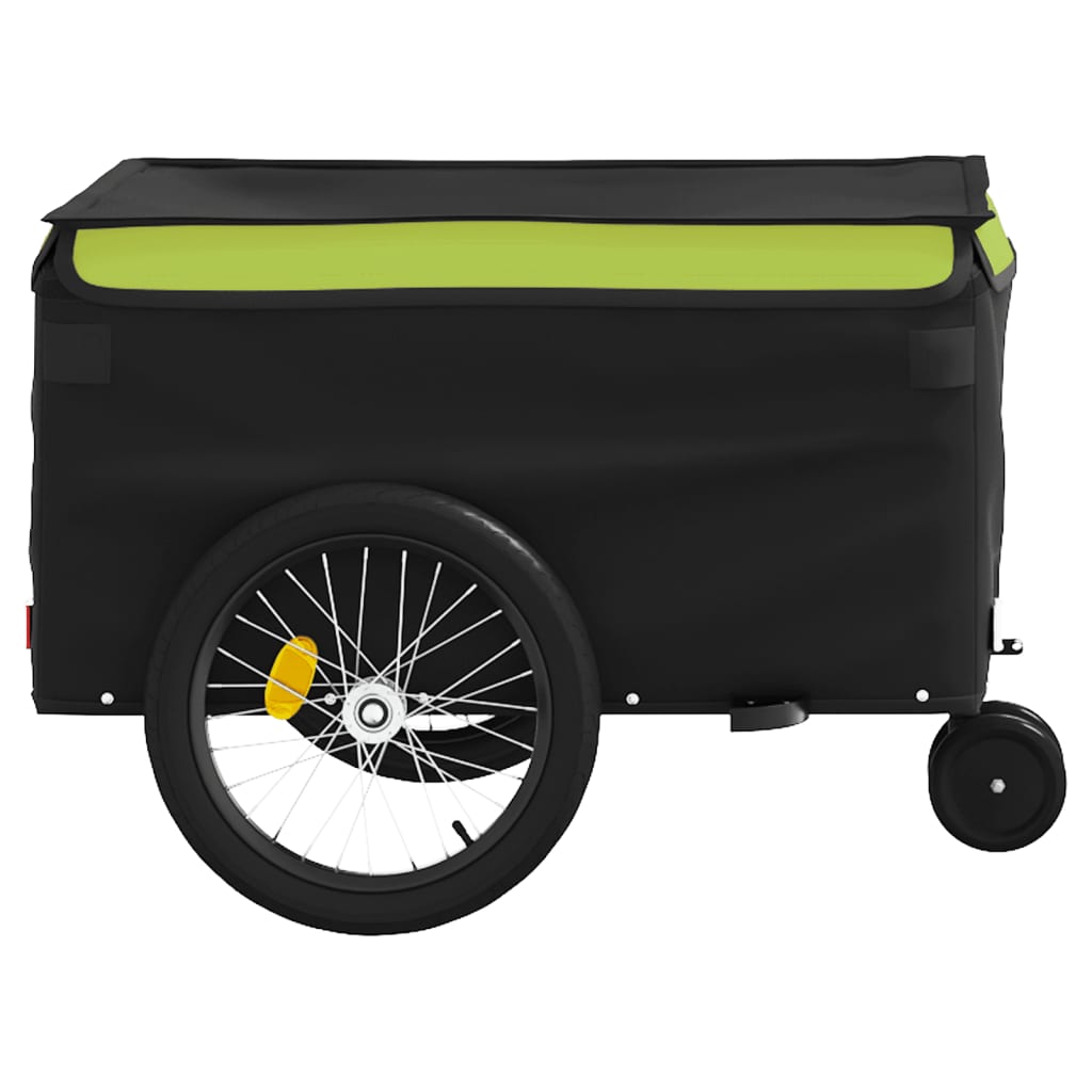 Remorcă pentru biciclete, negru și verde, 30 kg, fier