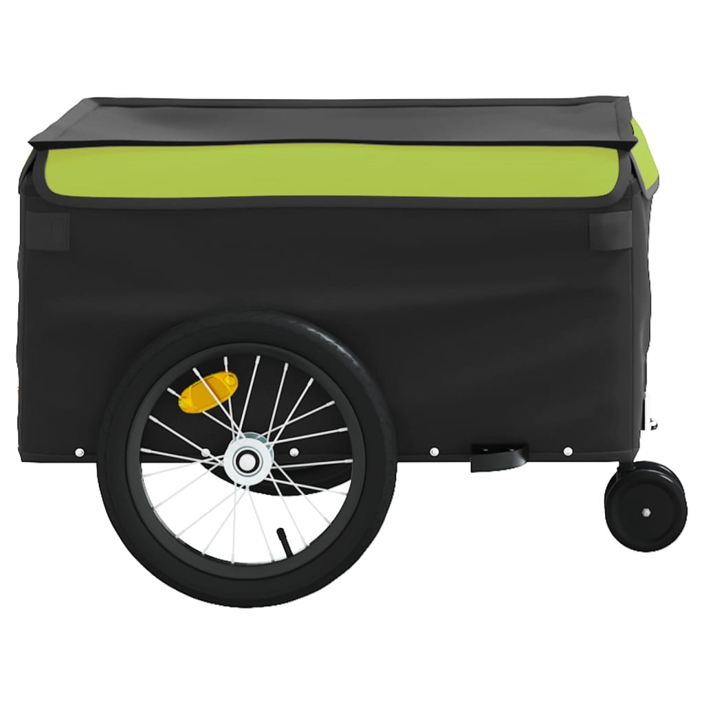 Remorcă pentru biciclete, negru și verde, 45 kg, fier