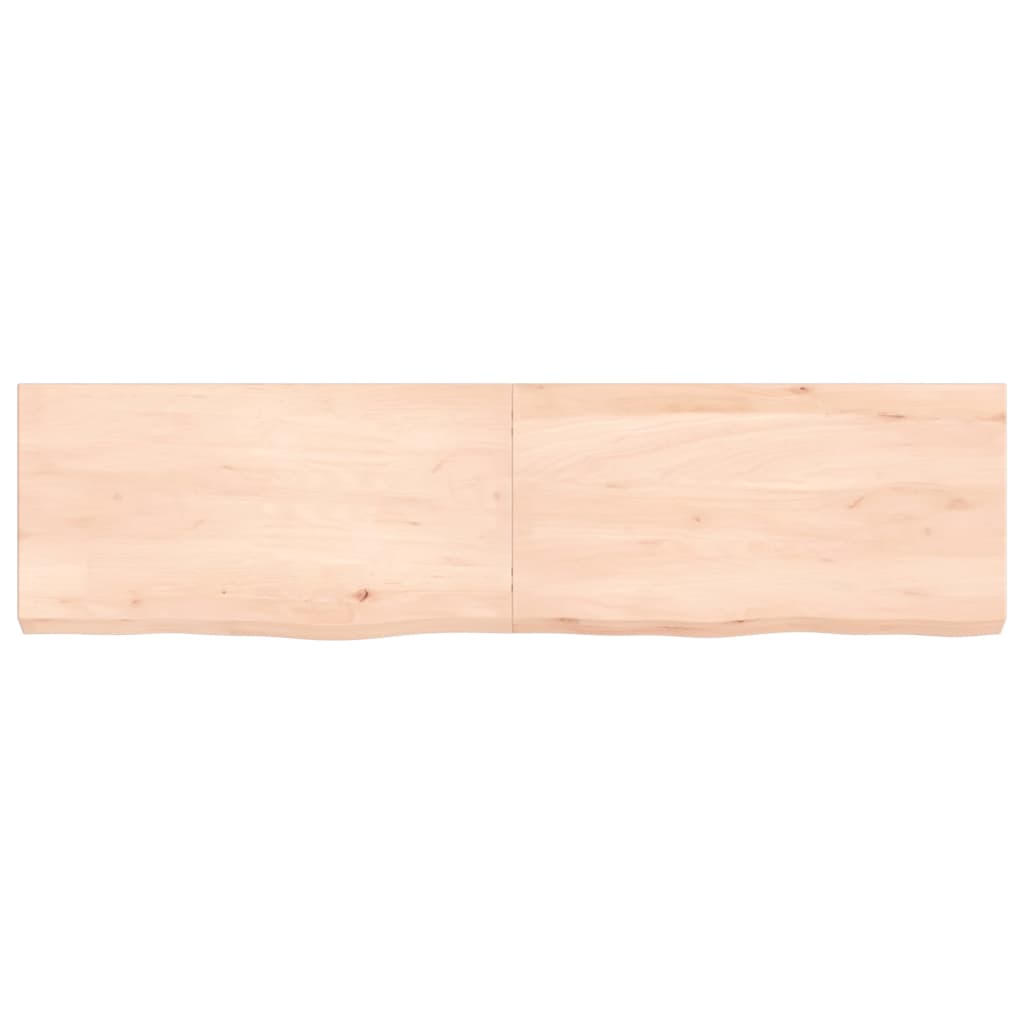 Blat de baie, 120x30x(2-6) cm, lemn masiv netratat