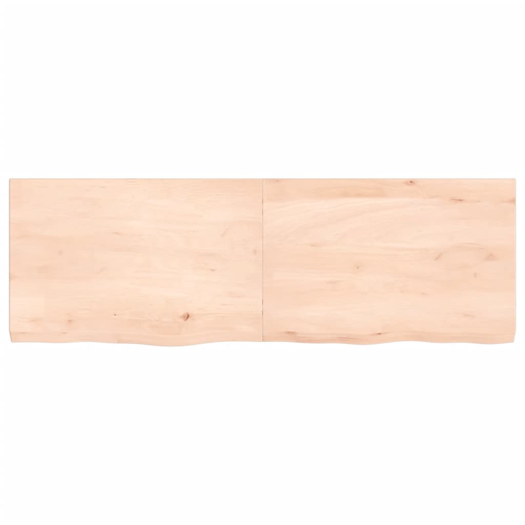 Blat de baie, 120x40x(2-4) cm, lemn masiv netratat