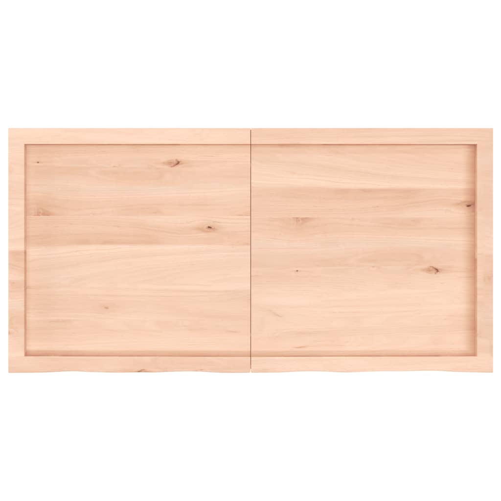 Blat de baie, 120x60x(2-6) cm, lemn masiv netratat