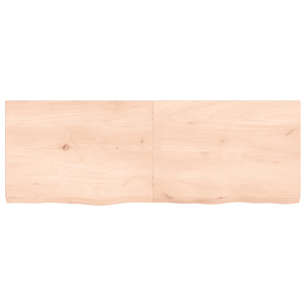 Blat de baie, 140x50x(2-6) cm, lemn masiv netratat