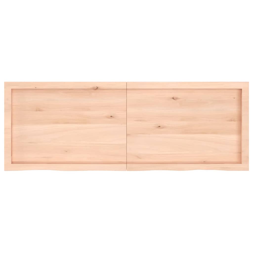 Blat de baie, 140x50x(2-6) cm, lemn masiv netratat