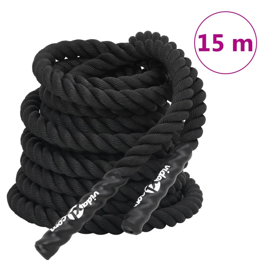 Frânghie de lucru, negru, 15 m, 11 kg, poliester