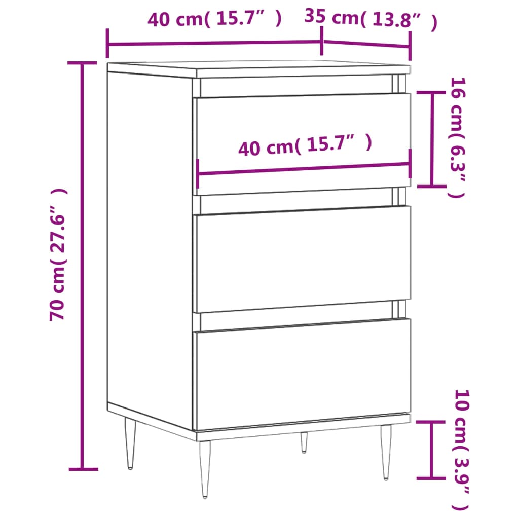 Dulap, alb extralucios, 40x35x70 cm, lemn prelucrat